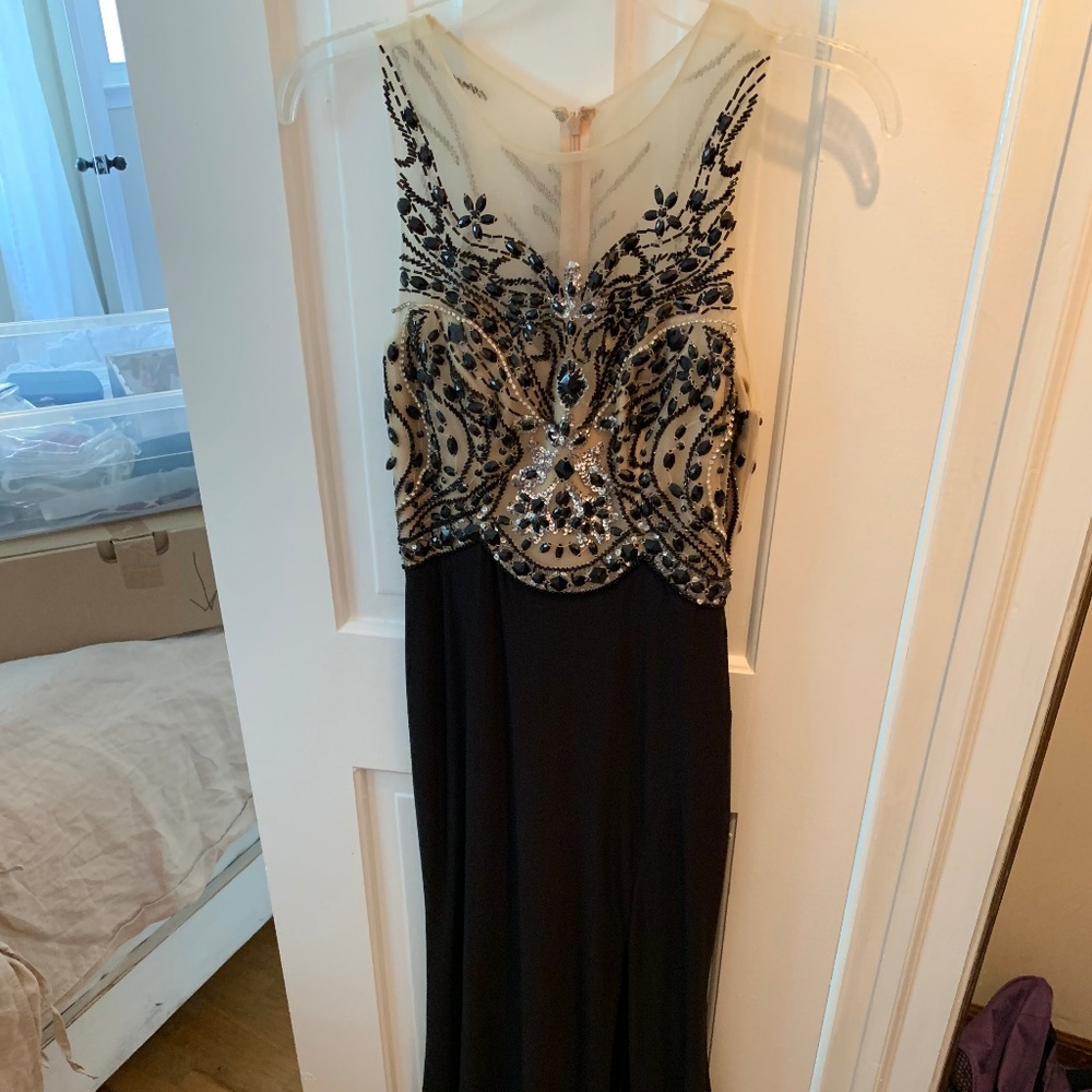 Gorgeous Jeweled Black Evening Gown